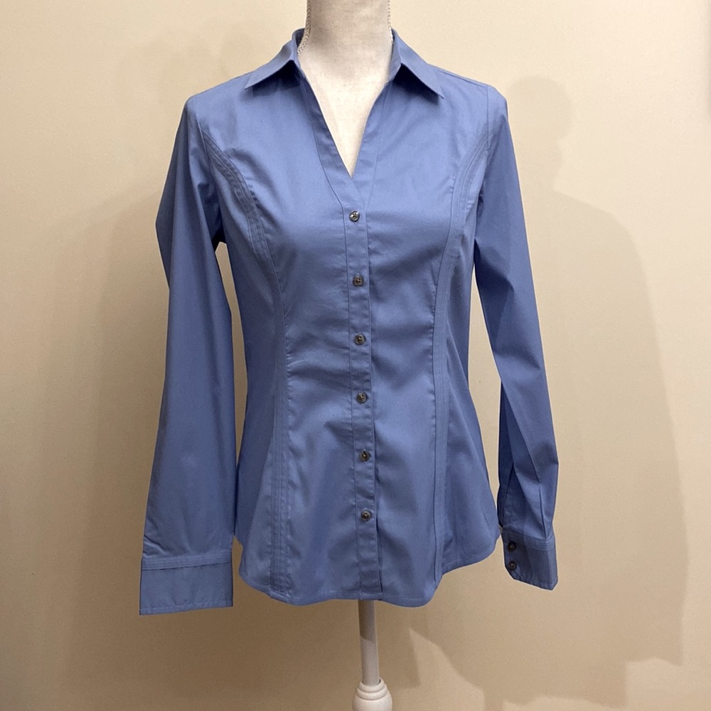 Express Sky Blue Essential Fitted Dress Shirt Size S